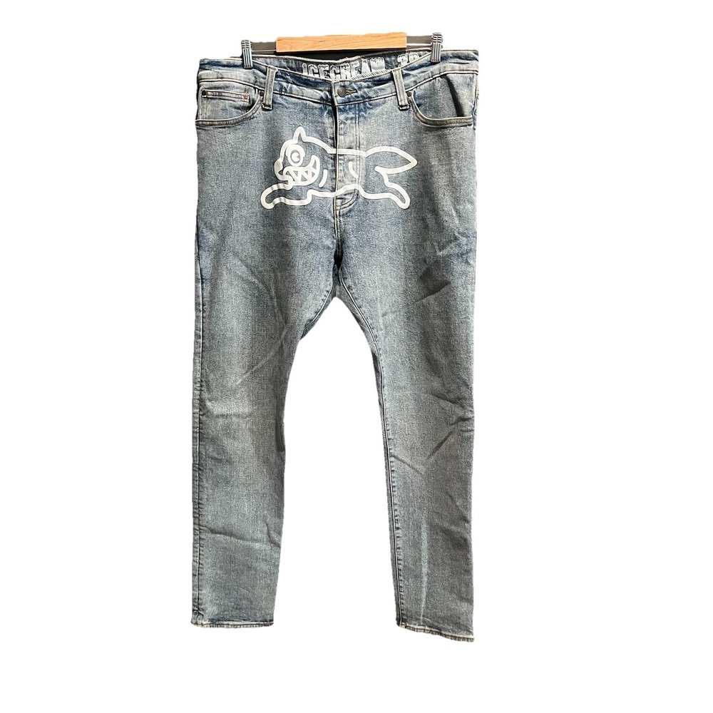 Ice Cream Light Wash Billionaire Boys Club Running Dog Men's Jeans Size 38‎